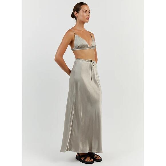 $70 NWT DISSH Bobby Pewter Silver Satin Bralette - 6 - Picture 3 of 9